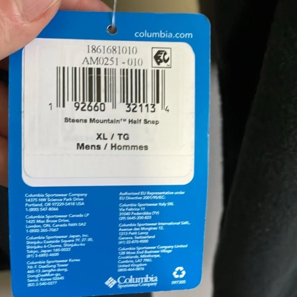 NWT Columbia men’s black fleece swrater size XL - Picture 7 of 9